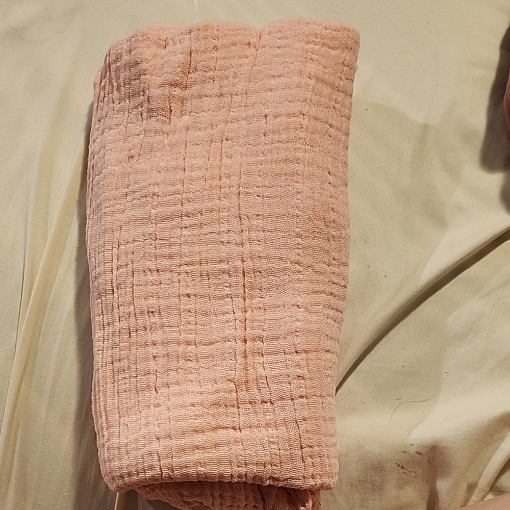 Soft Pink Textured Blanket